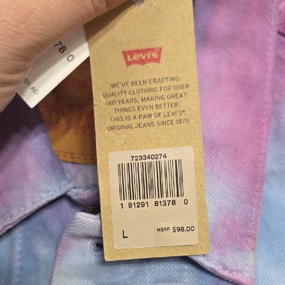 Levi's Vibrant Tie-Dye Jacket Sz L Unisex New With Tag - Picture 3 of 8